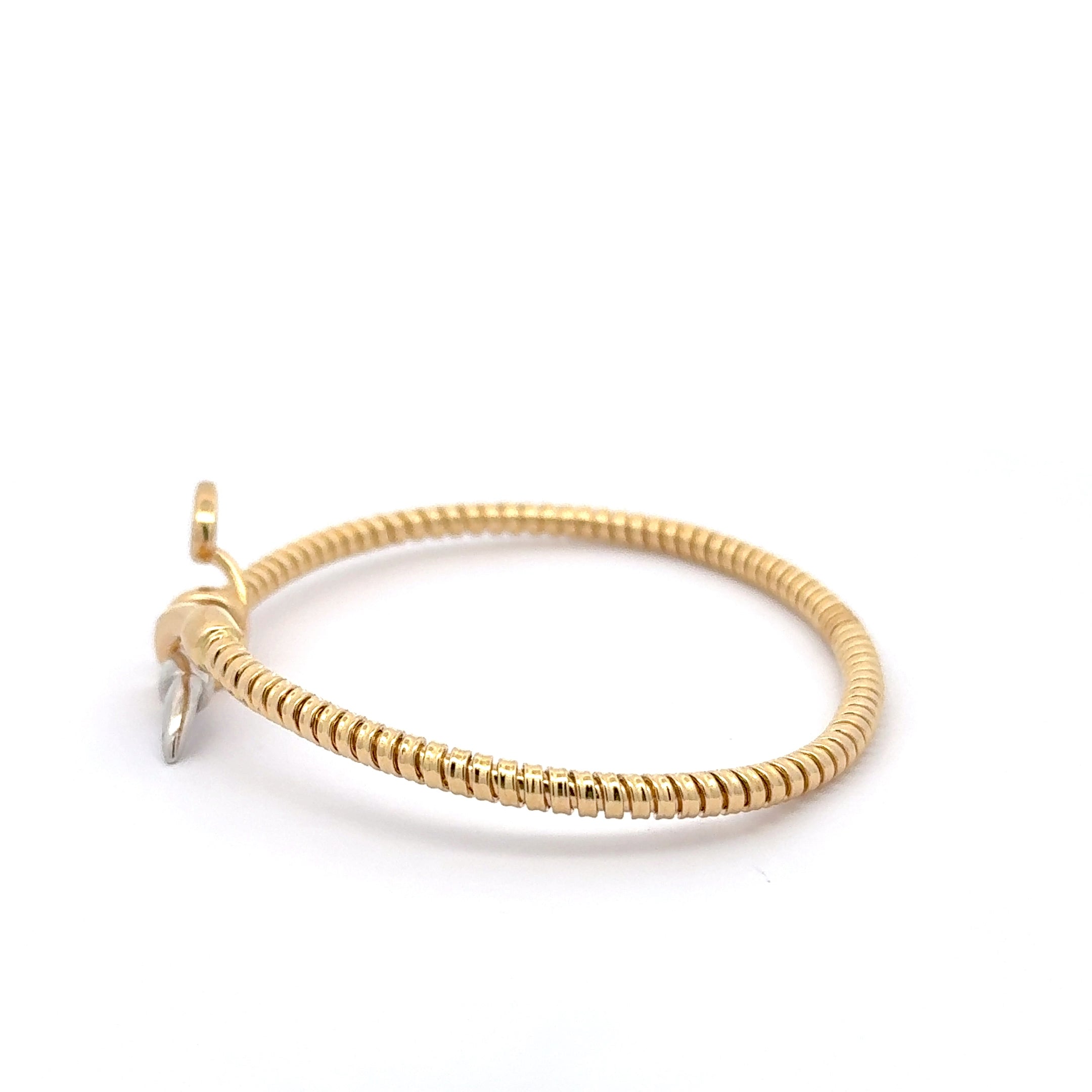 Yellow Gold Bangle with Pear Cut