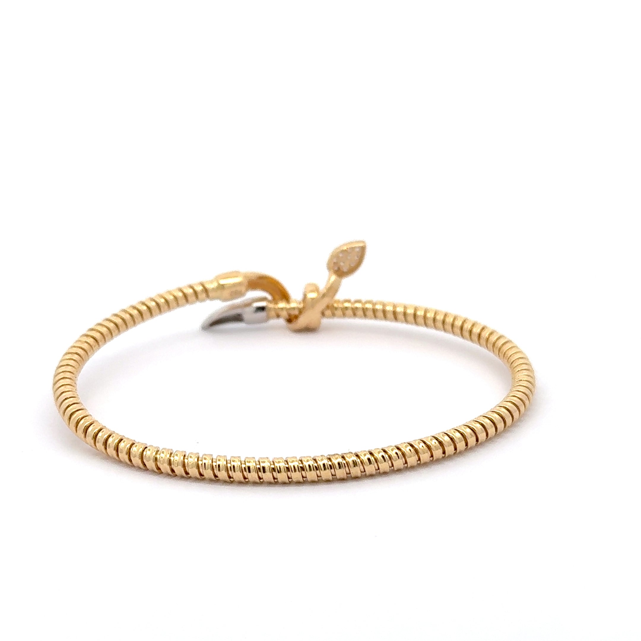 Yellow Gold Bangle with Pear Cut
