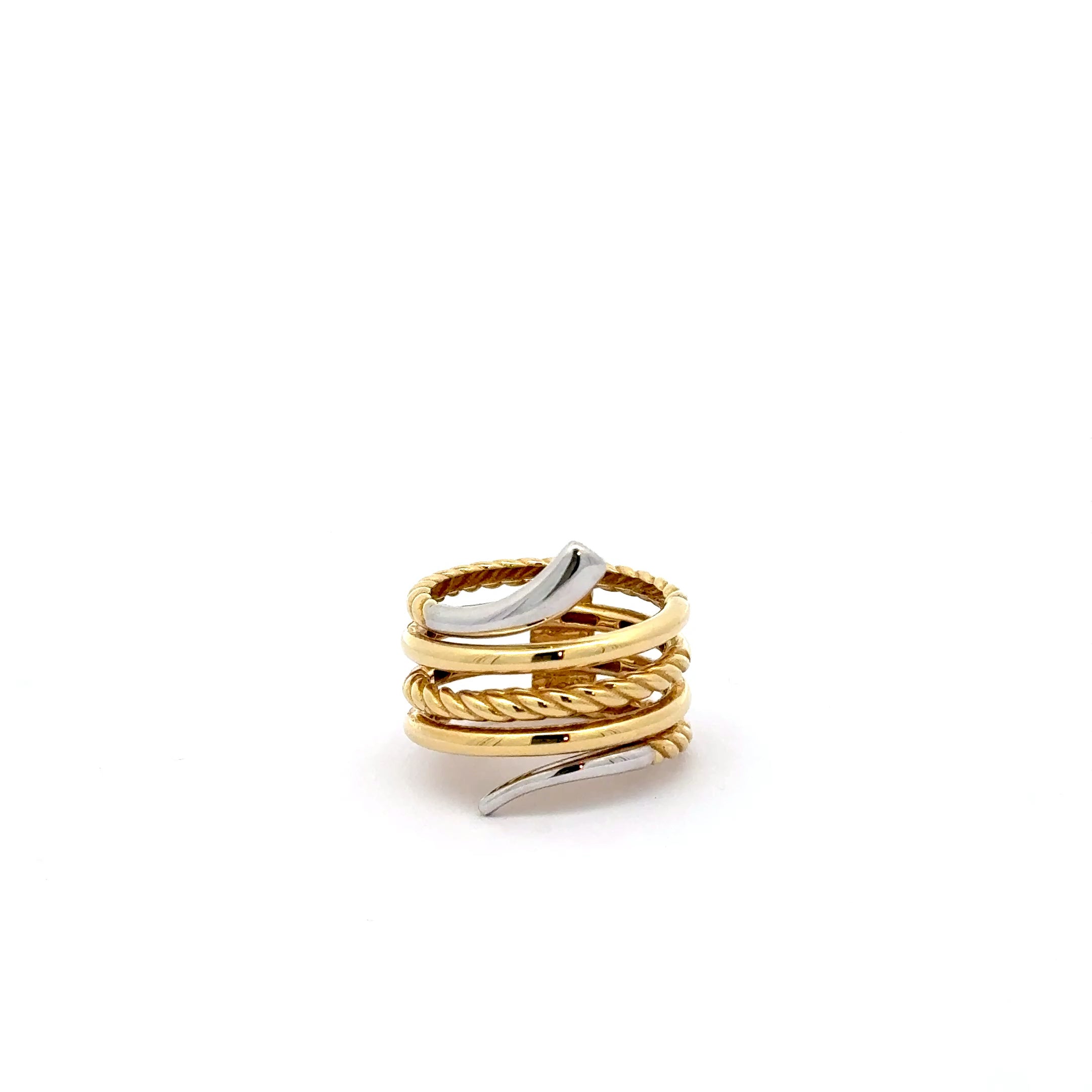 Yellow Gold Spiral Statement Ring