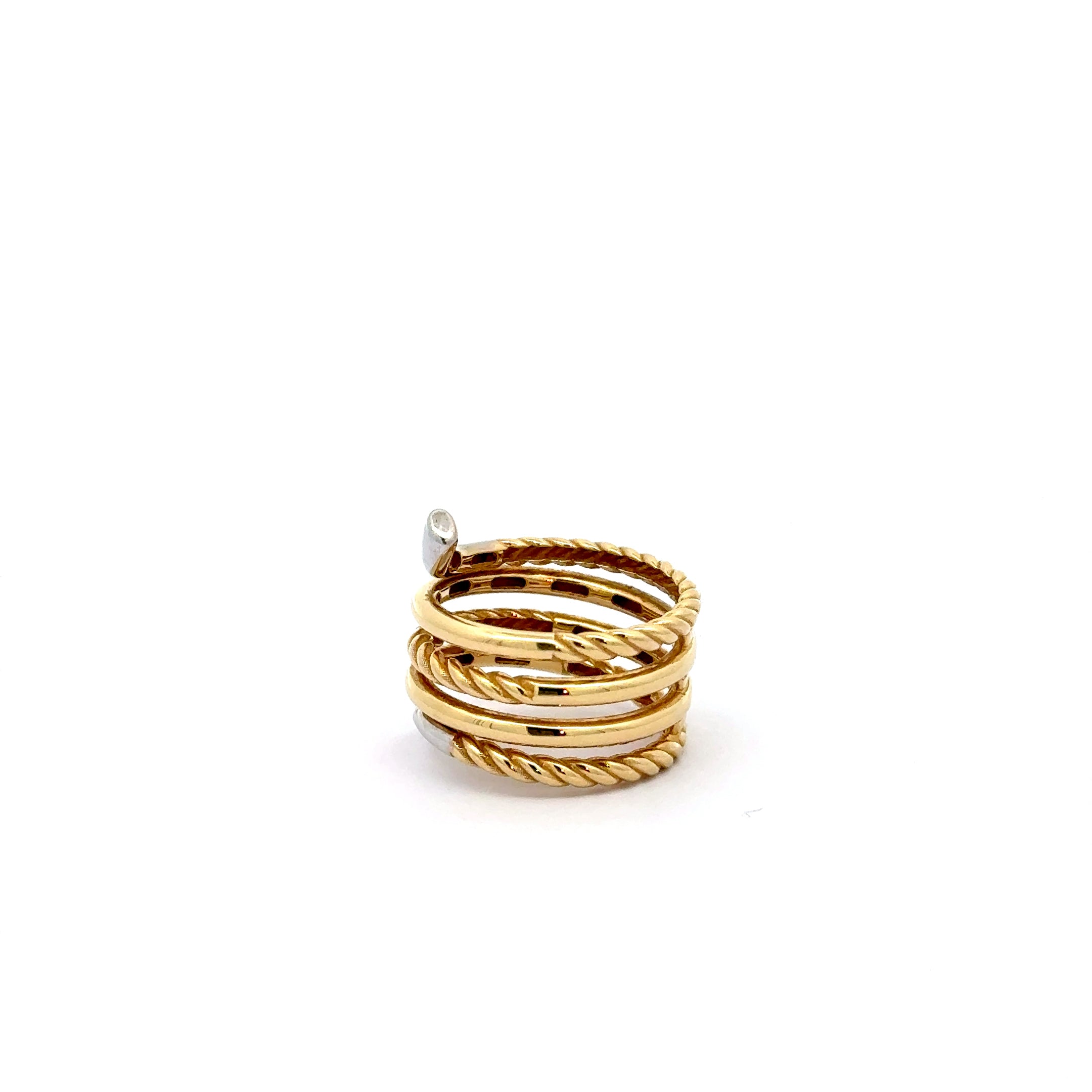 Yellow Gold Spiral Statement Ring