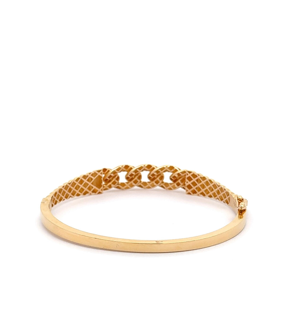 Classic Yellow Gold Chain Link Bangle Bracelet