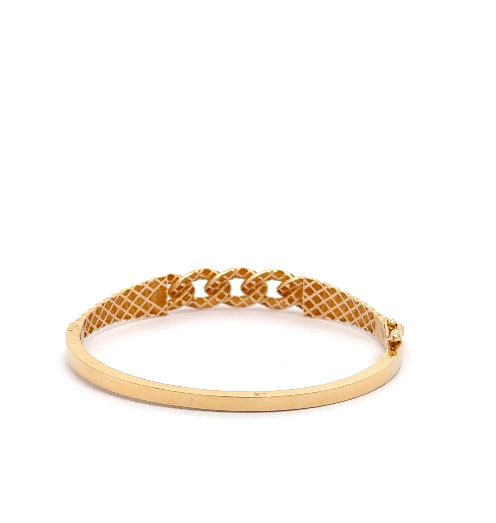 Classic Yellow Gold Chain Link Bangle Bracelet