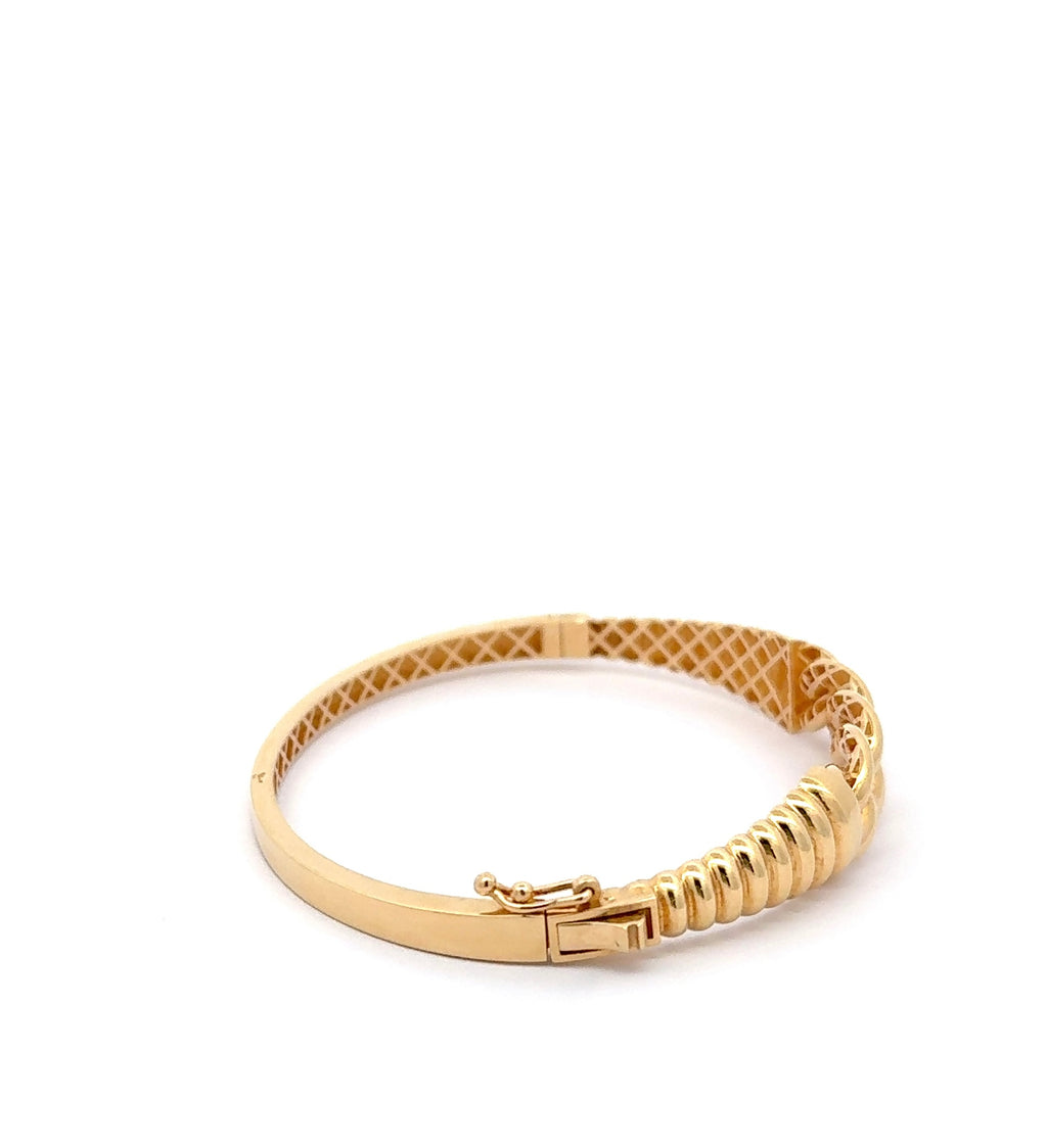 Classic Yellow Gold Chain Link Bangle Bracelet