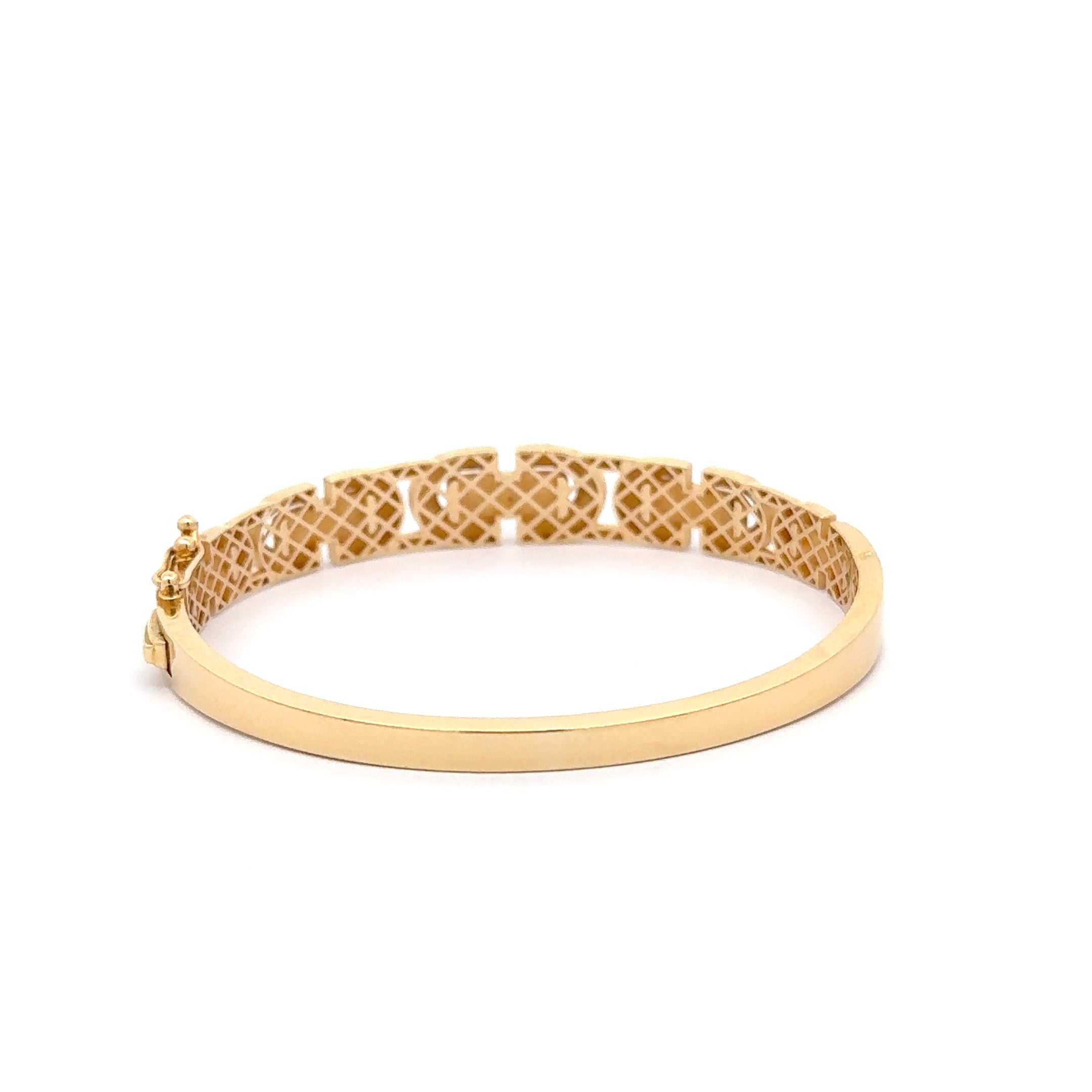 Modernist Yellow Gold Openwork Band Ring