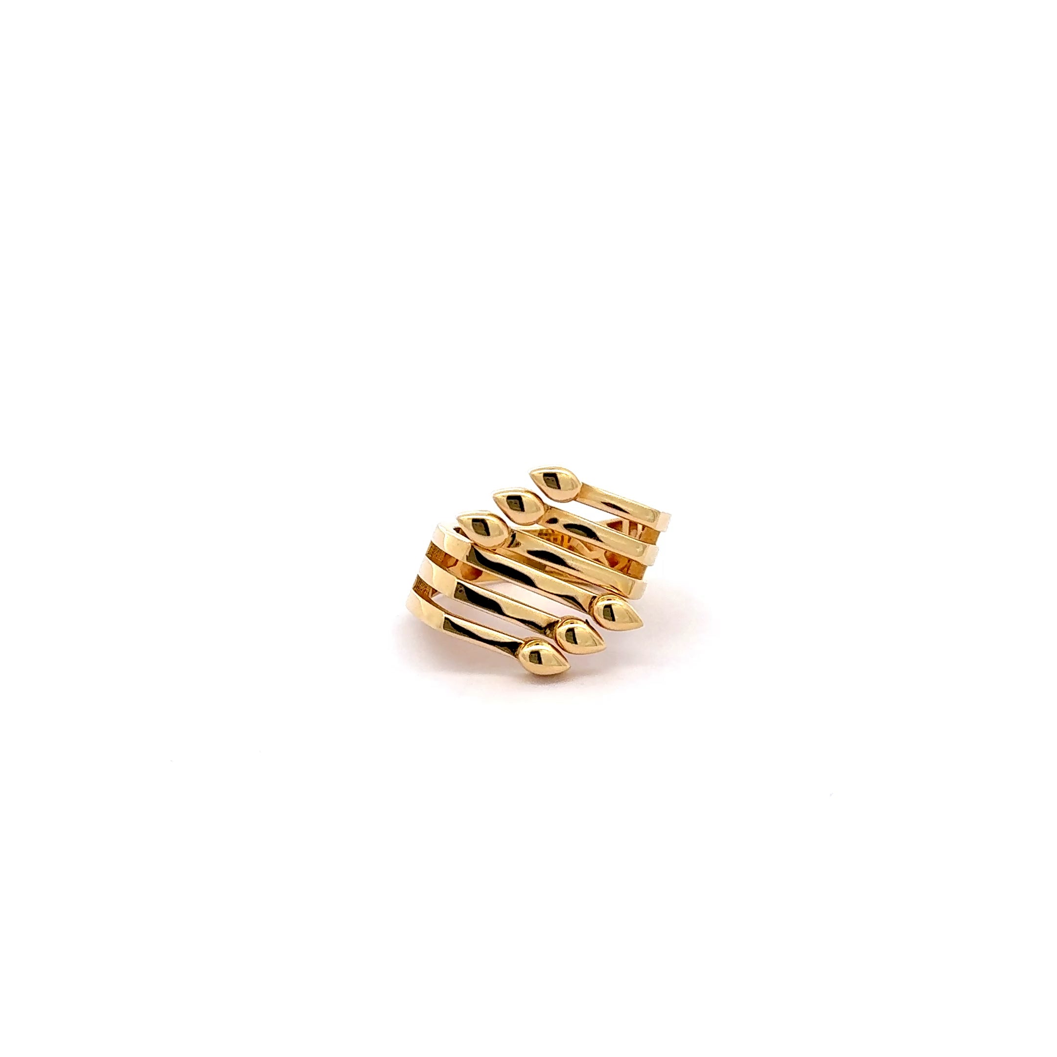 Yellow Gold Band Ring - Contemporary Intertwined Design