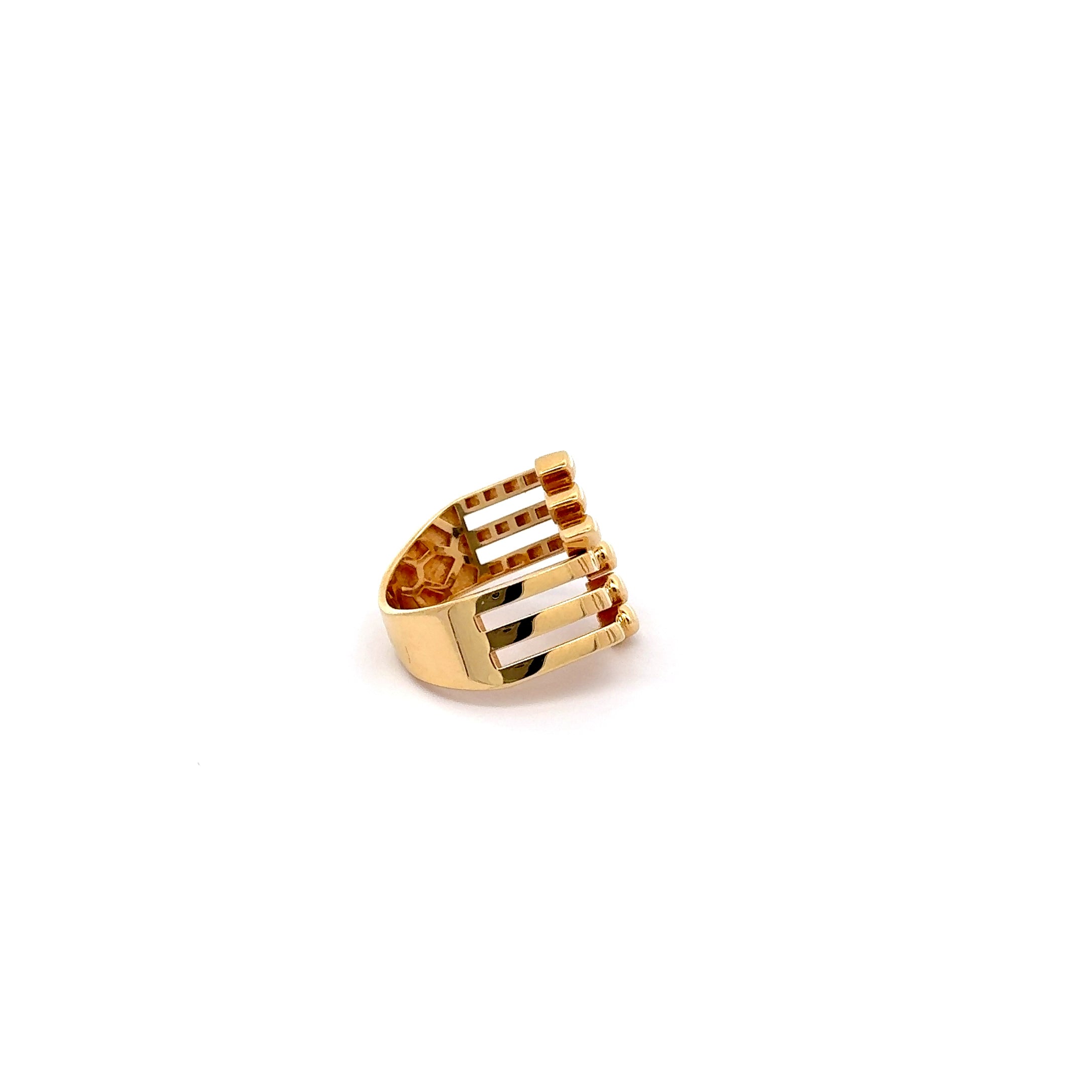 Yellow Gold Band Ring - Contemporary Intertwined Design