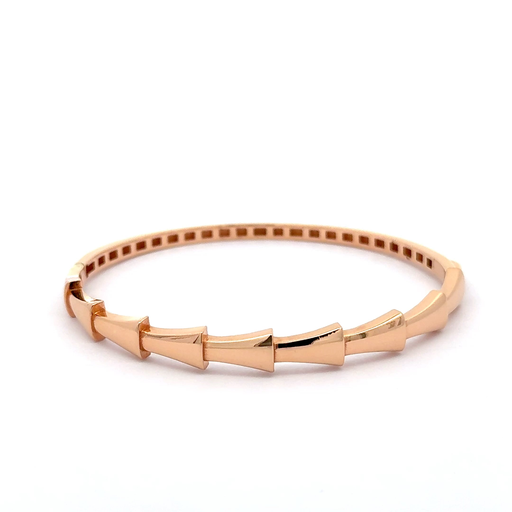 Rose Gold Geometric Bangle Polished Gold