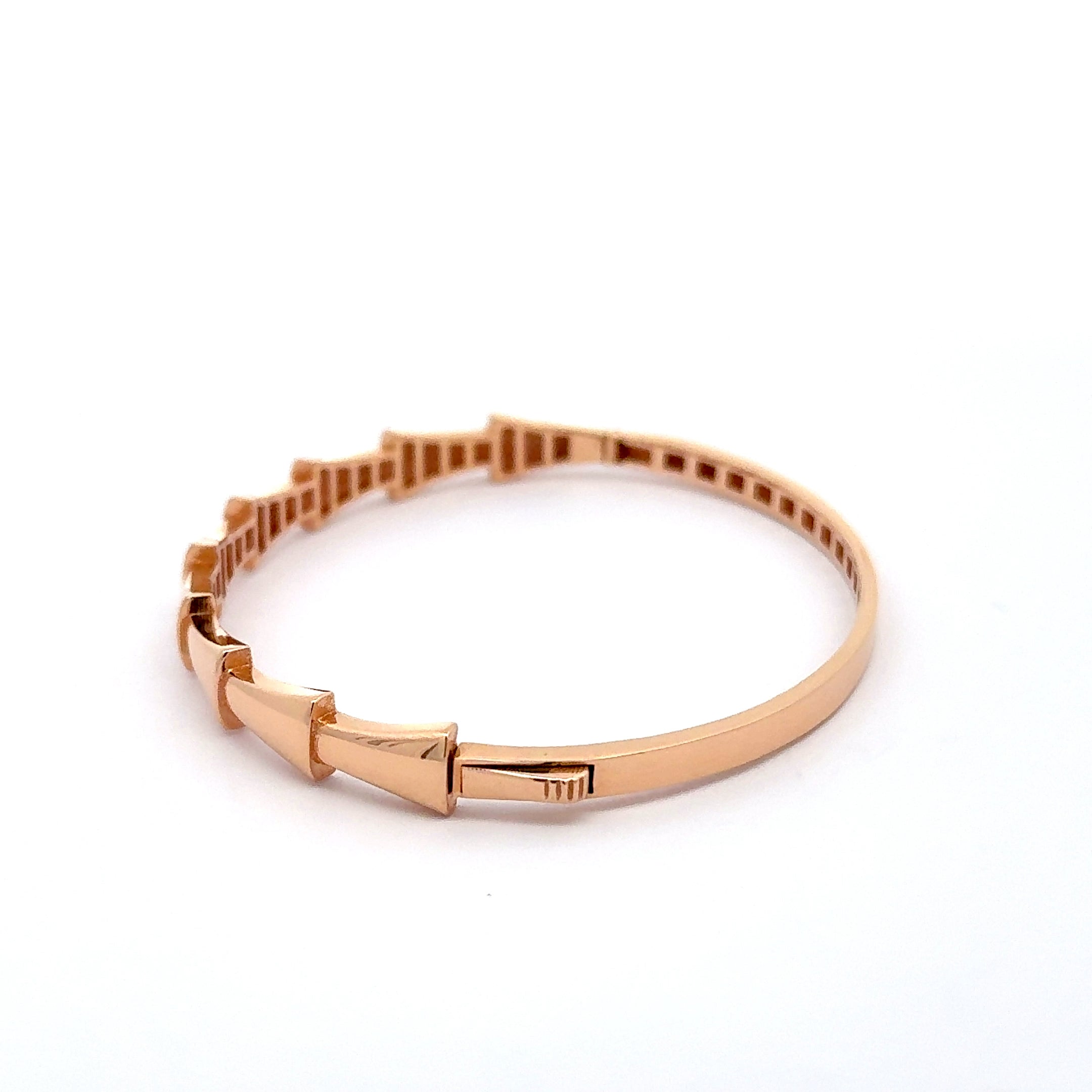 Rose Gold Geometric Bangle Polished Gold