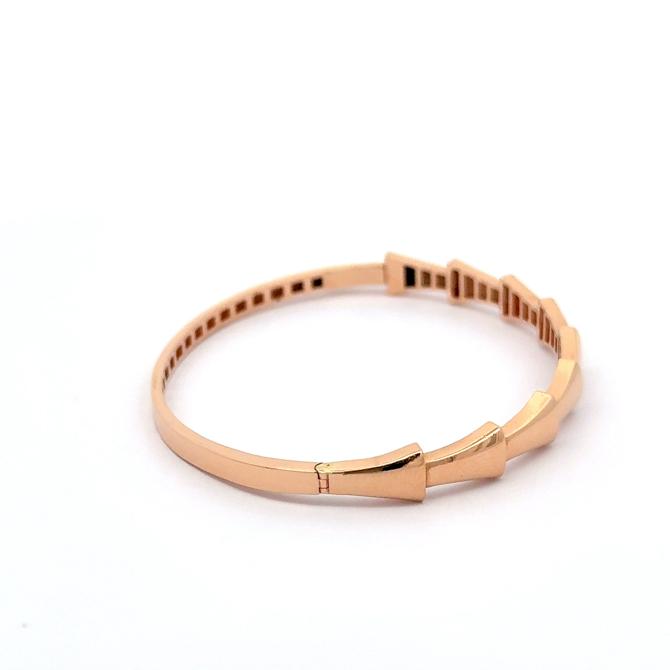 Rose Gold Geometric Bangle Polished Gold