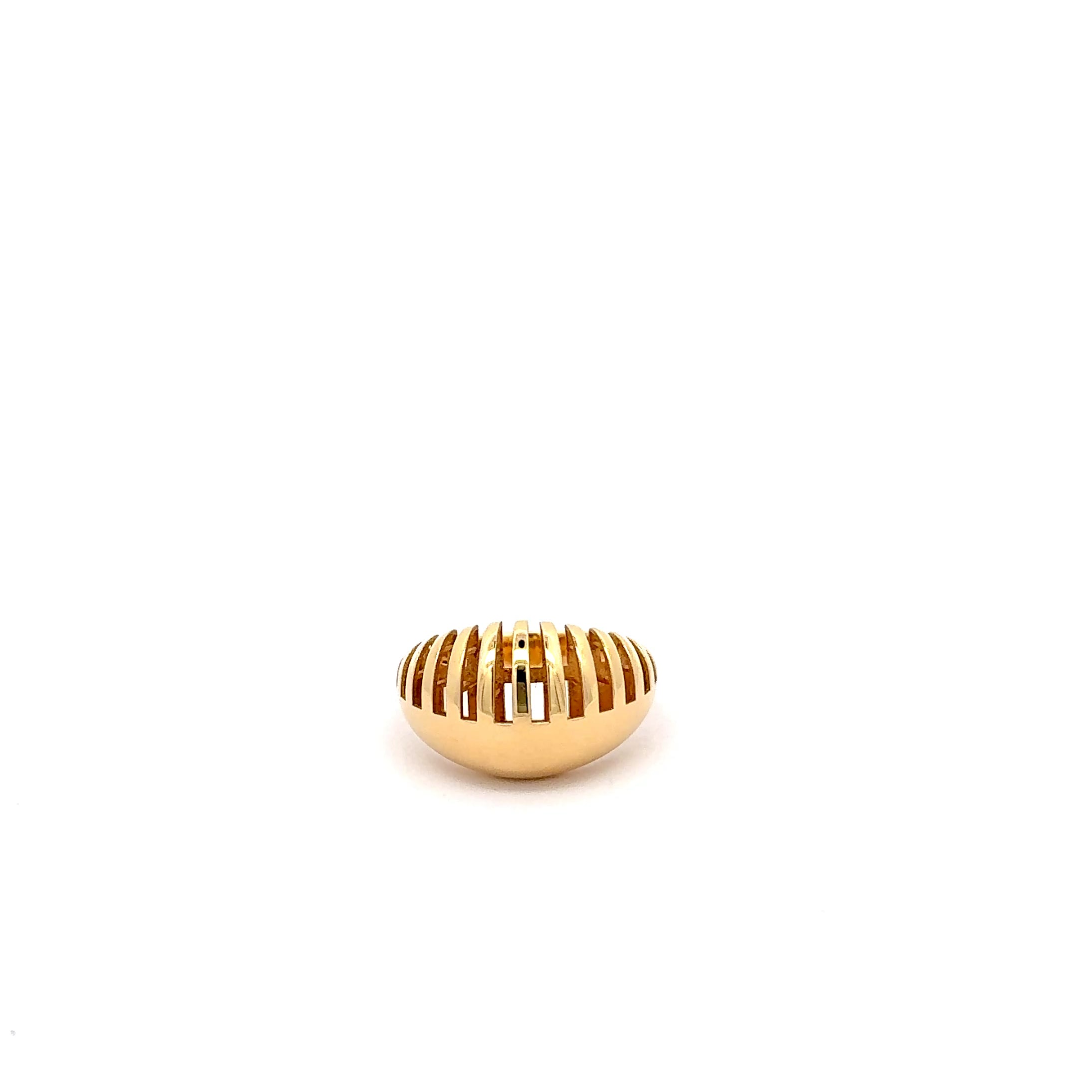 Modernist Yellow Gold Openwork Band Ring
