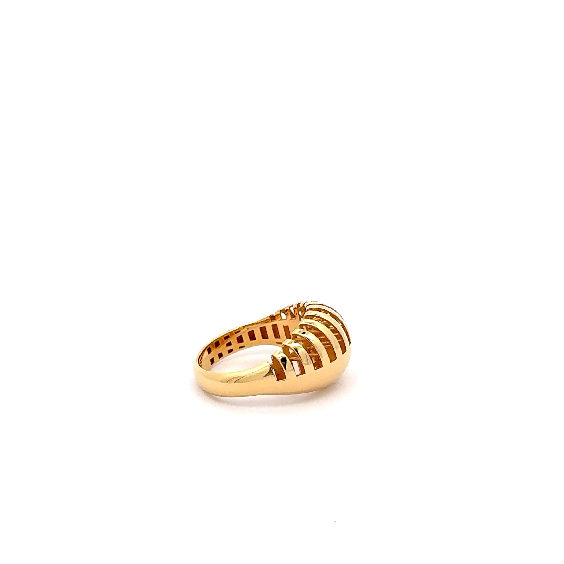 Modernist Yellow Gold Openwork Band Ring