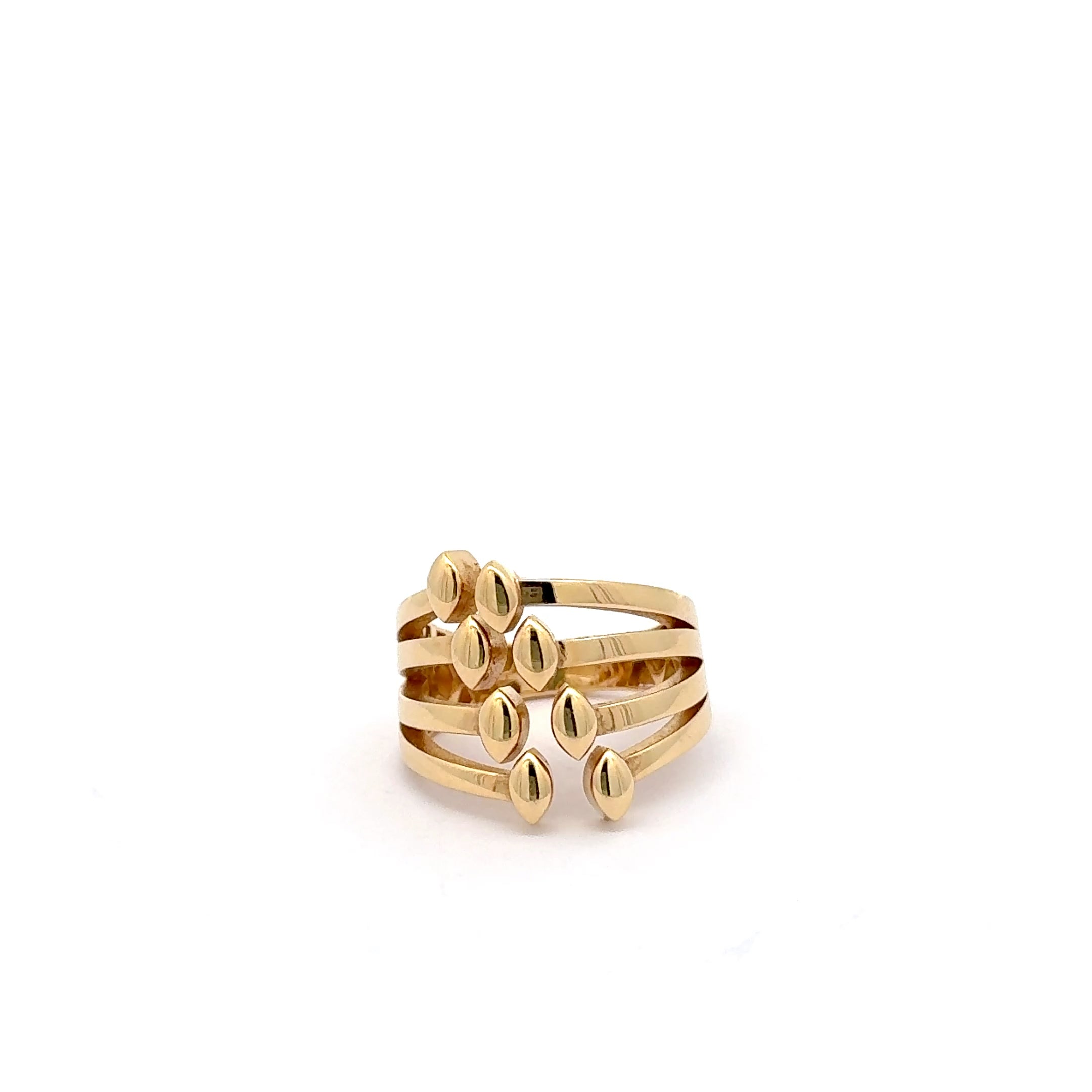 Modernist Yellow Gold Multi-Band Ring