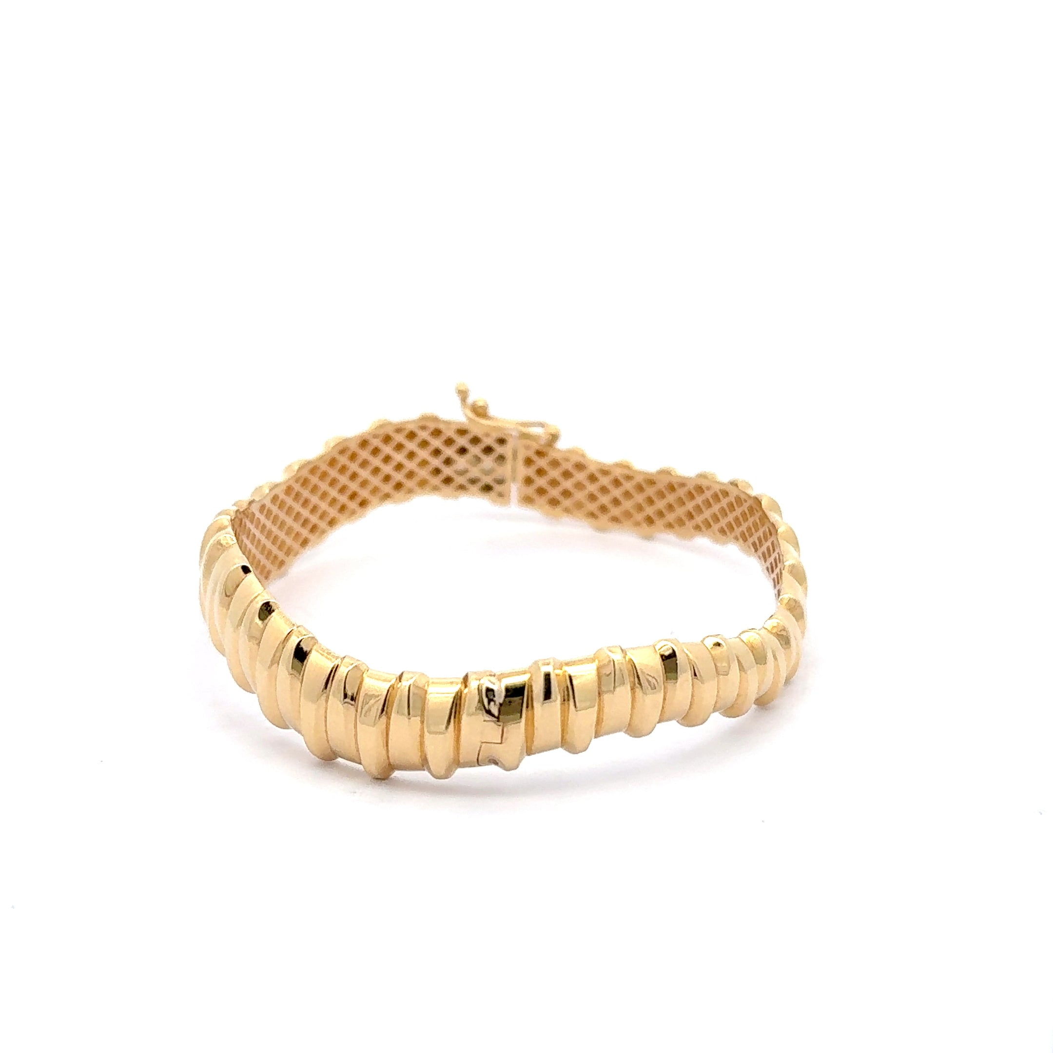 Sculpted Yellow Gold Bangle
