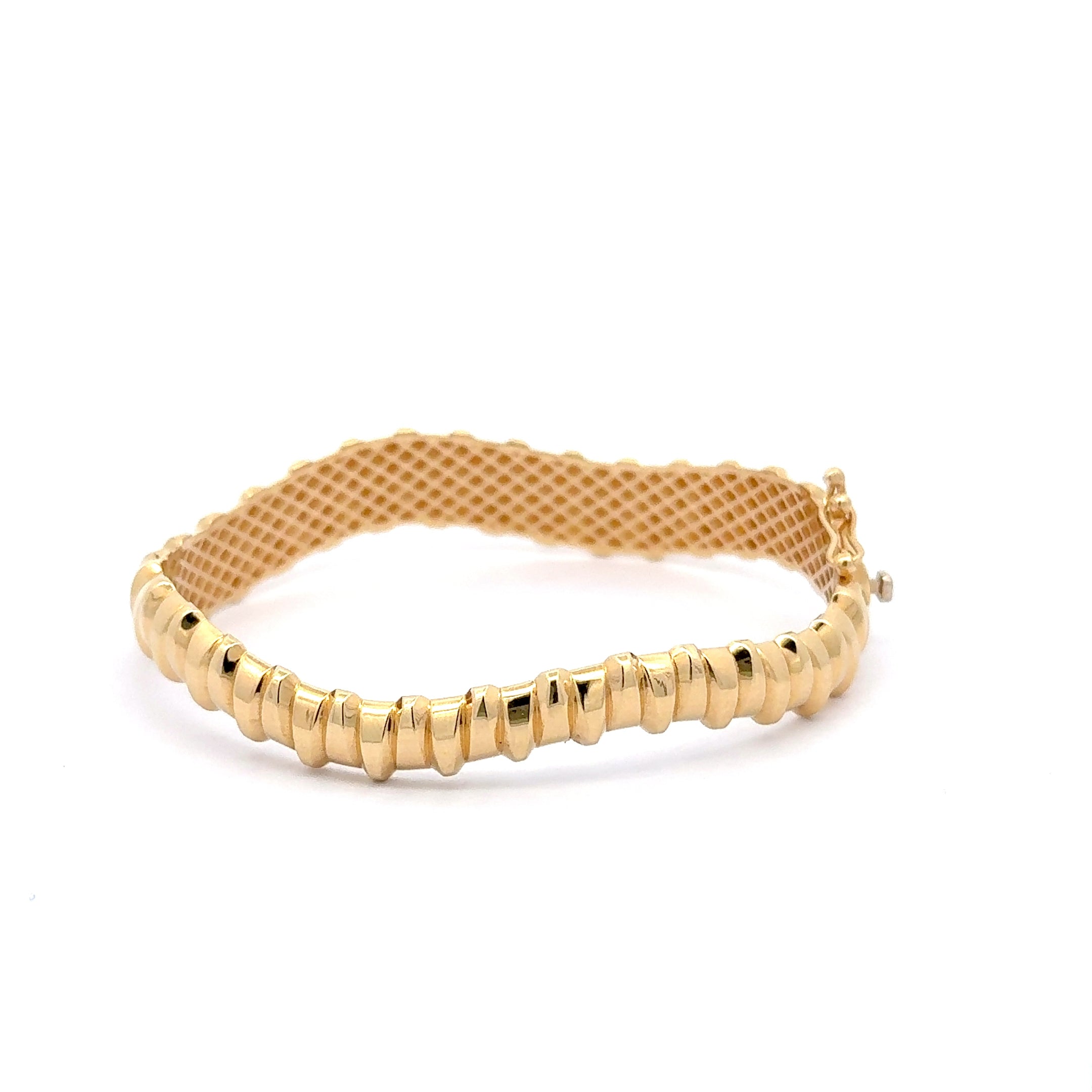 Sculpted Yellow Gold Bangle