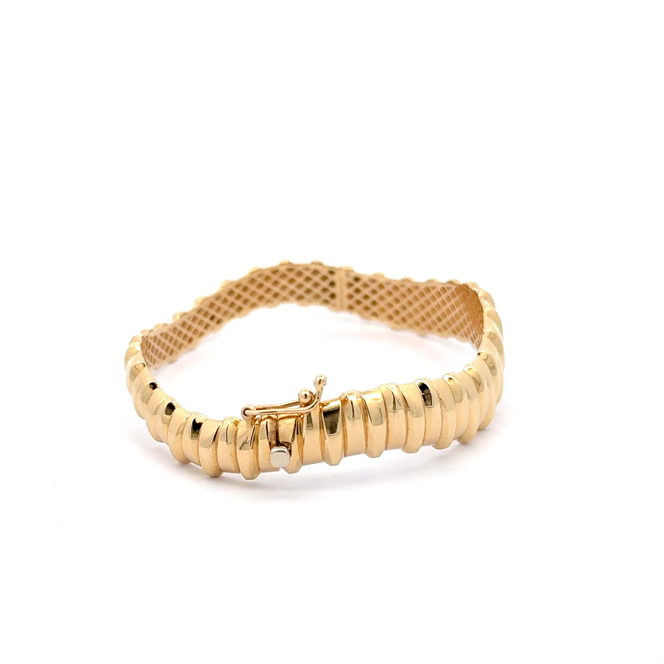 Sculpted Yellow Gold Bangle