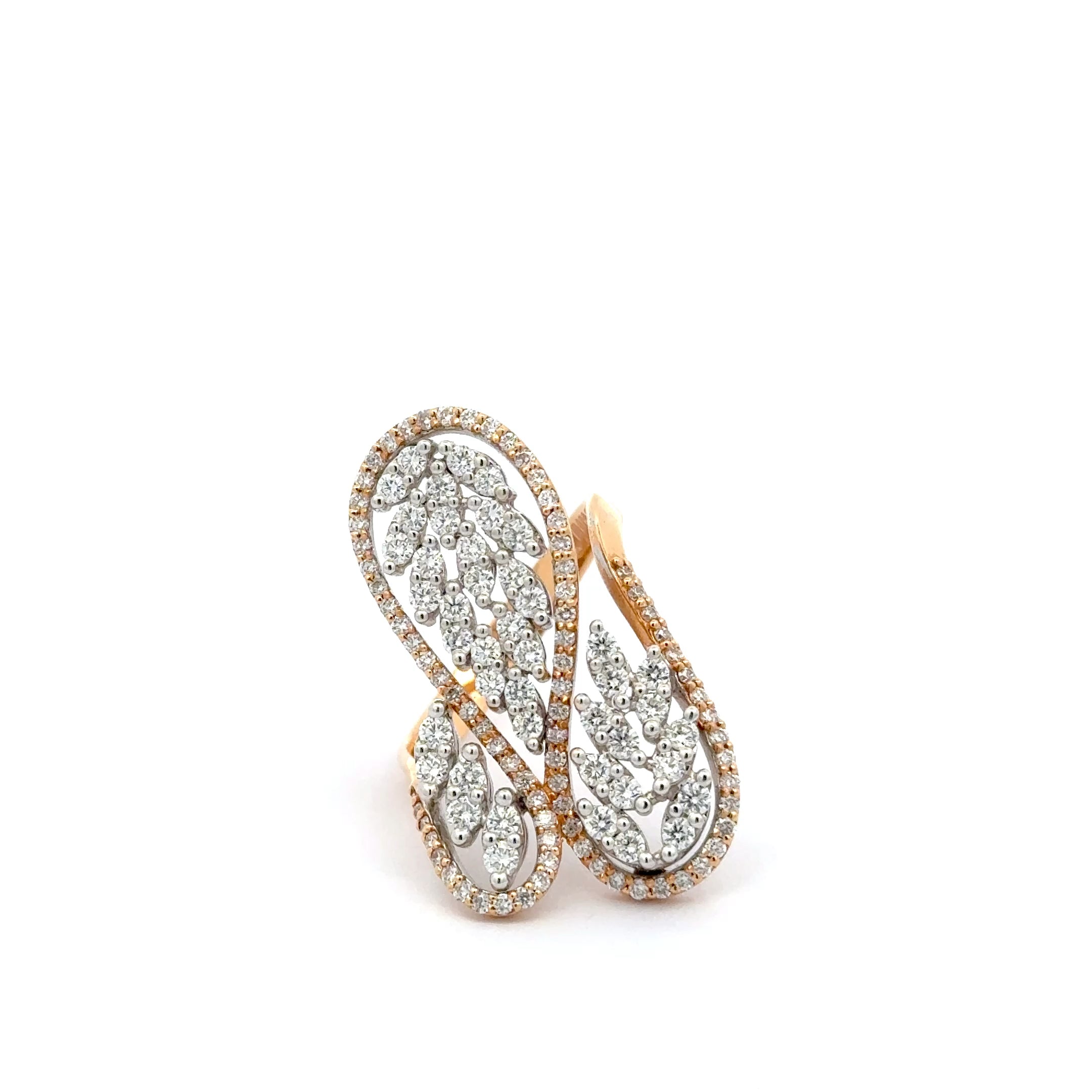 Rose Gold Diamond Cocktail Ring with Diamonds
