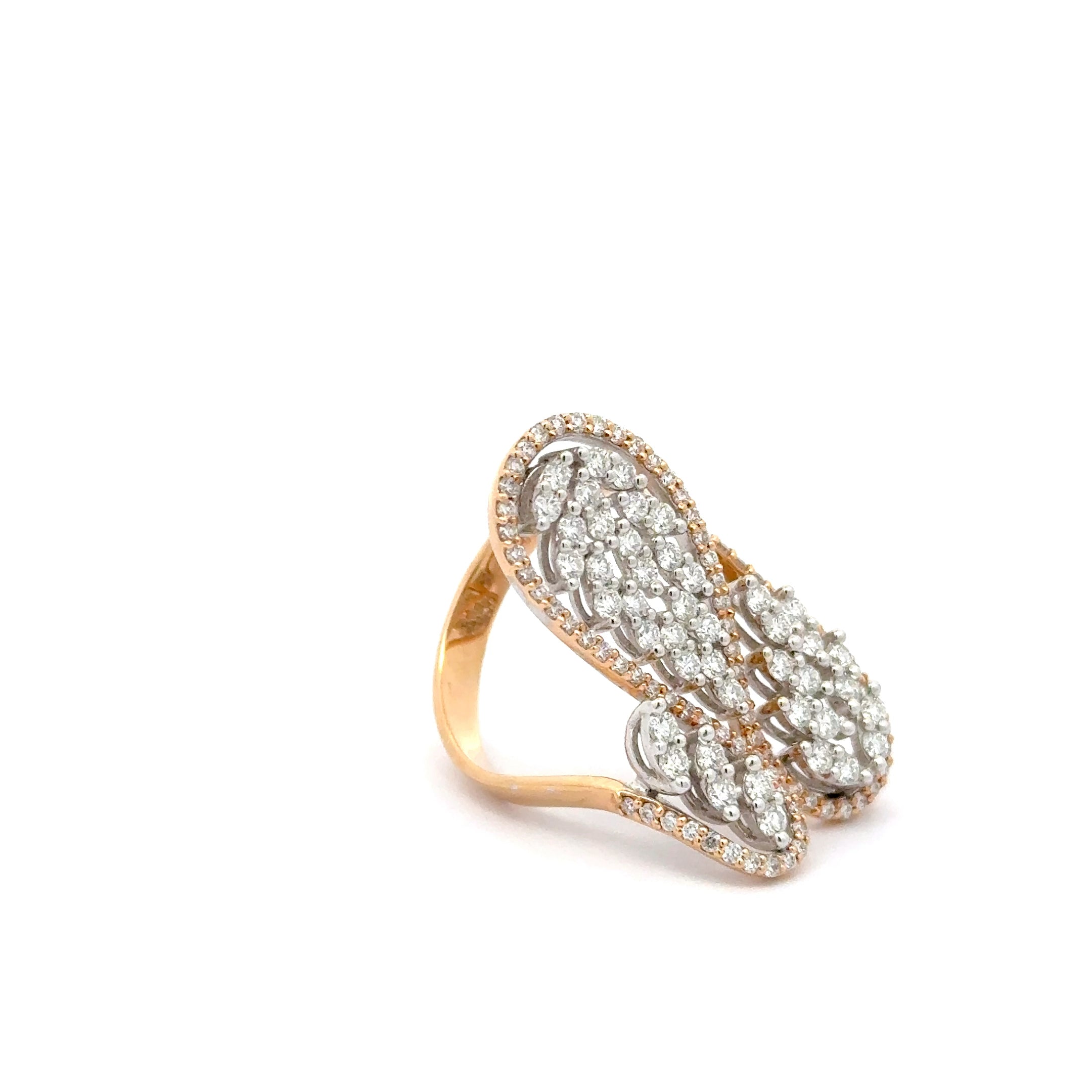 Rose Gold Diamond Cocktail Ring with Diamonds