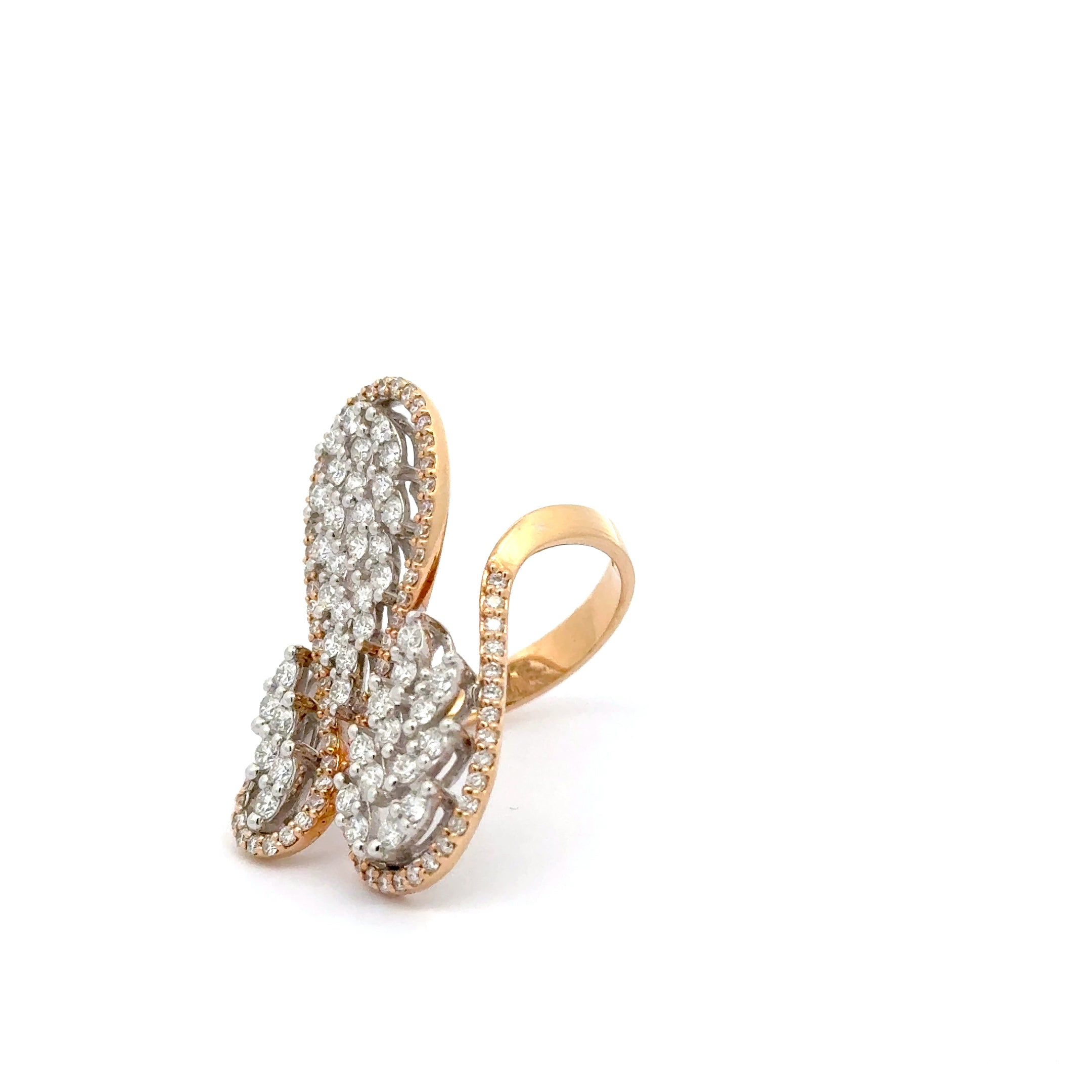 Rose Gold Diamond Cocktail Ring with Diamonds