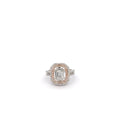 Rose Gold Multistone Ring with Emerald Cut Diamond