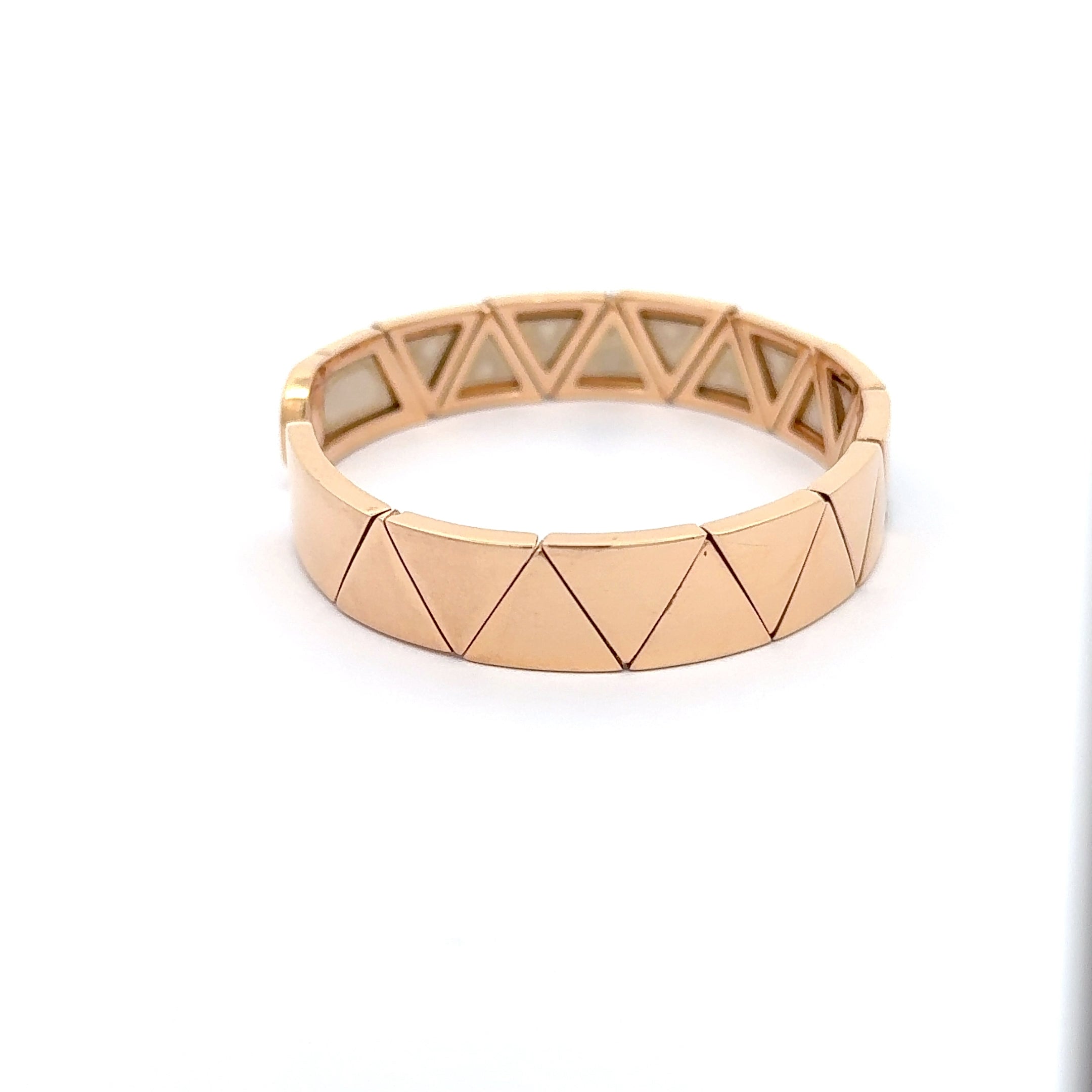 Rose Gold Bangle with Trillion Cut Diamonds