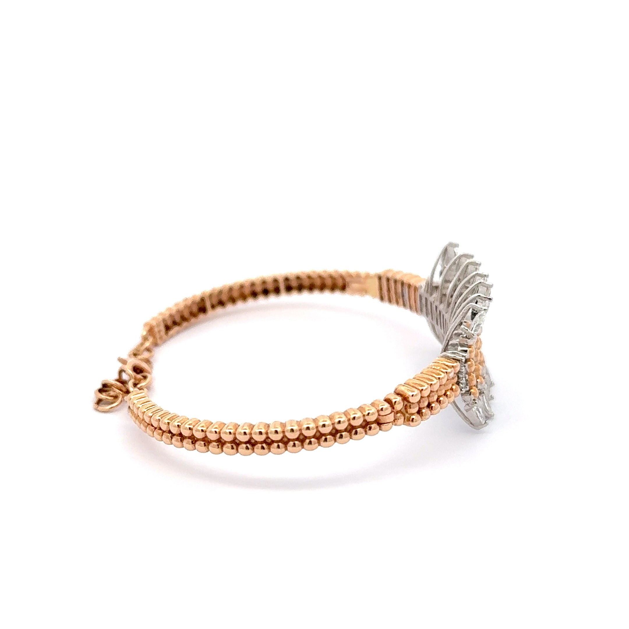 Gold Chain Bracelet with Pear Cut Diamonds