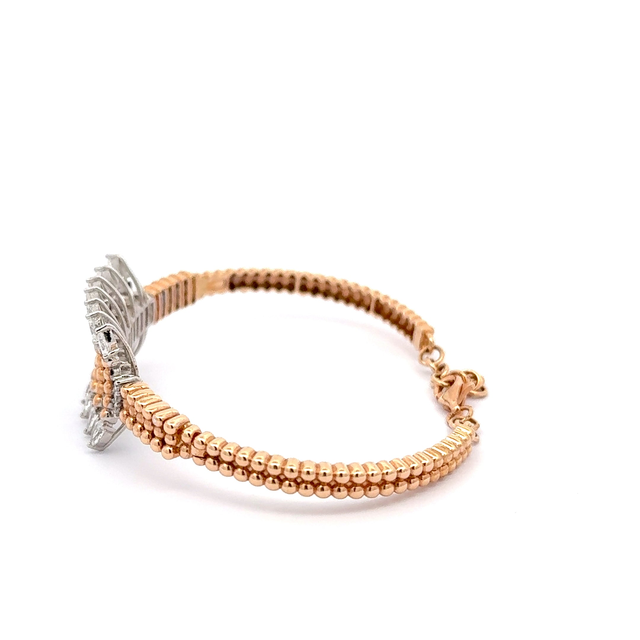 Gold Chain Bracelet with Pear Cut Diamonds