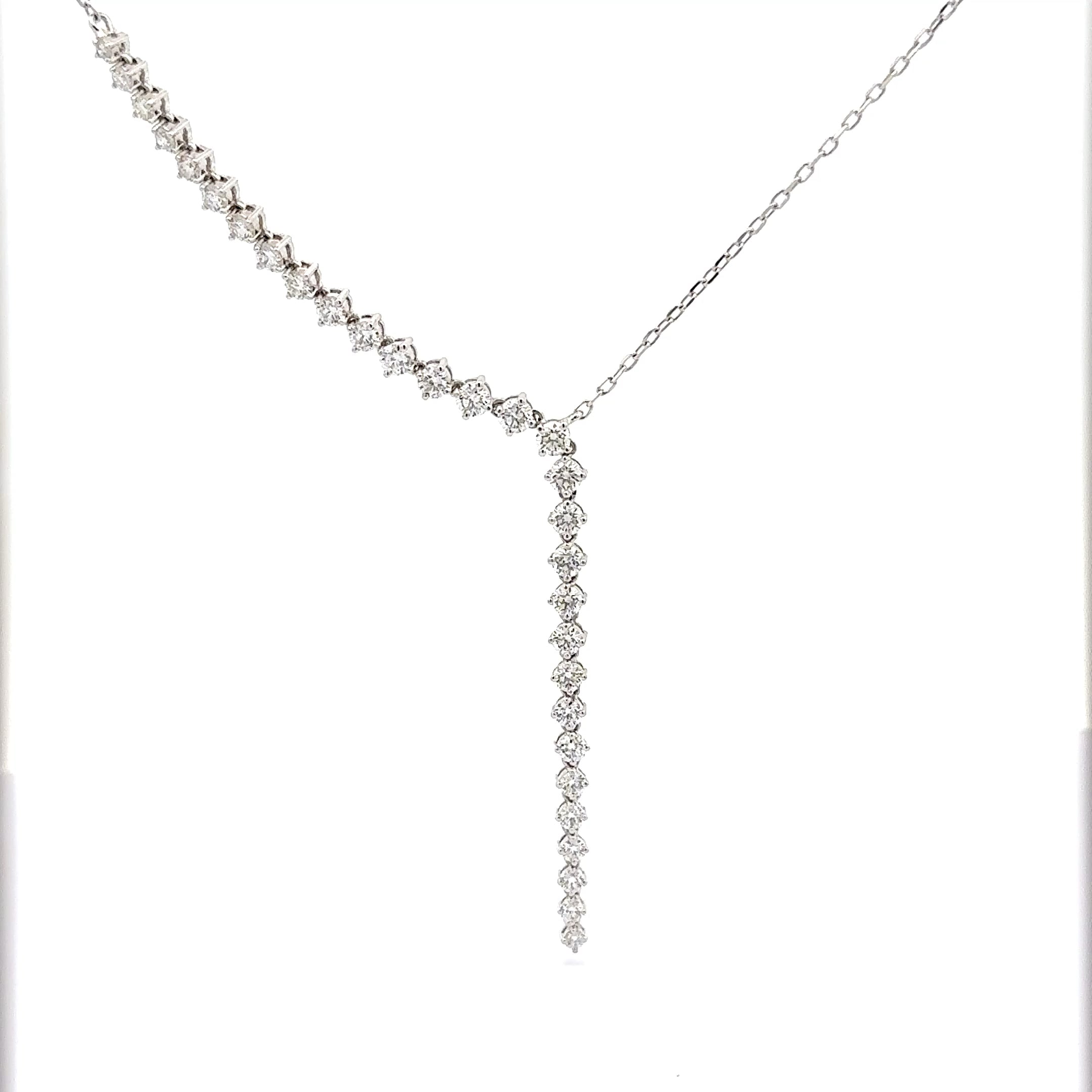 White Gold Diamond Y Necklace