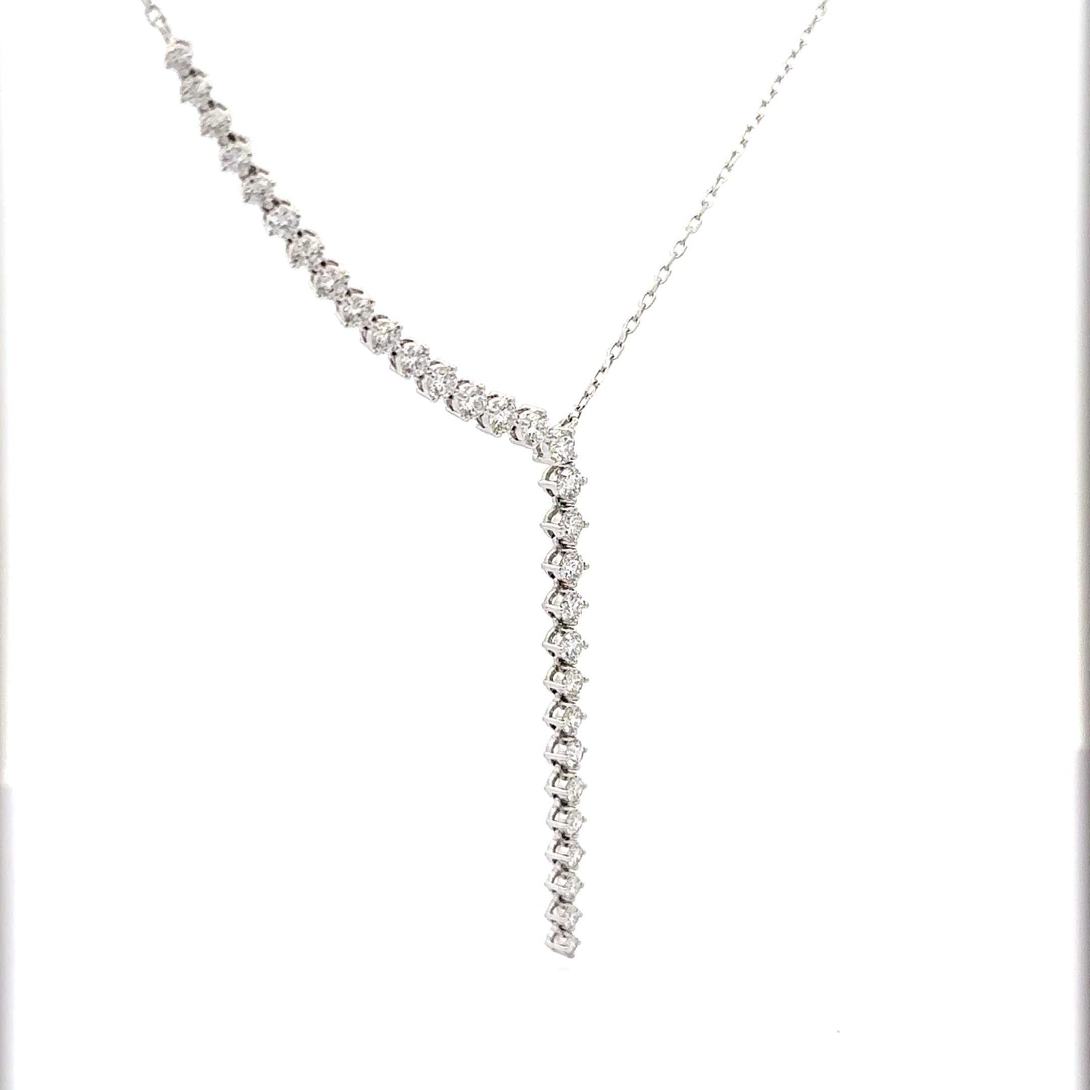 White Gold Diamond Y Necklace