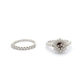 White Gold twins Rings with Round Brilliant Diamonds