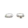 White Gold twins Rings with Round Brilliant Diamonds