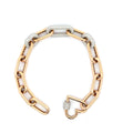 Yellow Gold Chain Bracelet with Diamond Accents