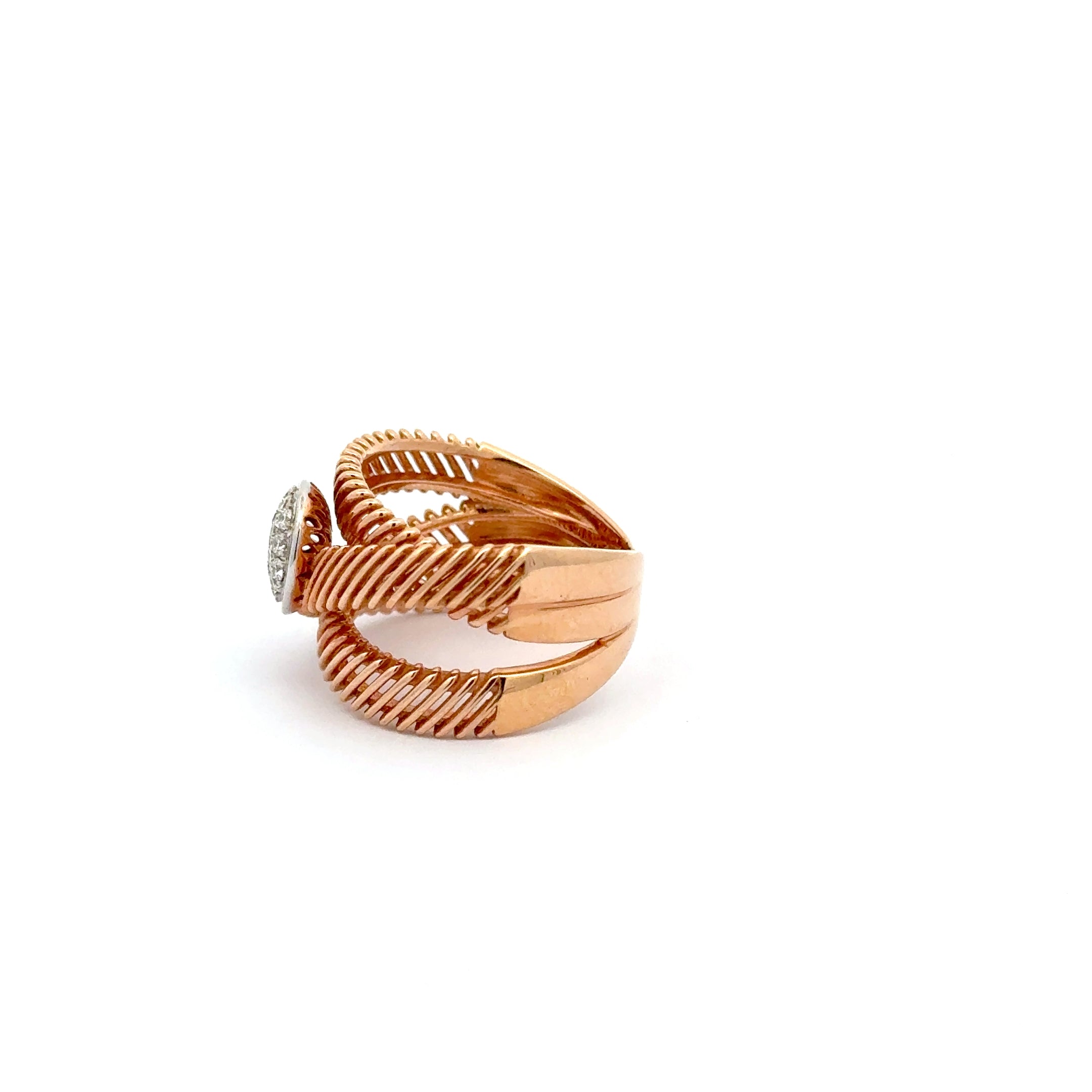 Rose Gold Ring with Round Cut Diamonds