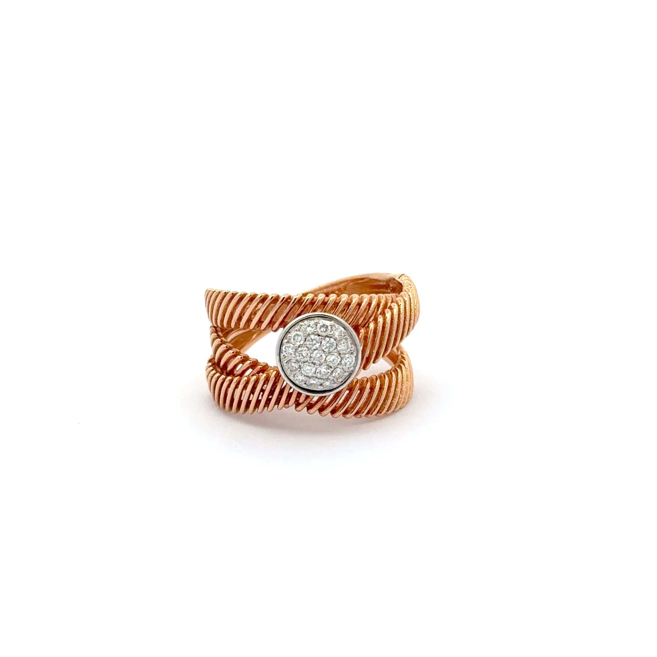 Rose Gold Ring with Round Cut Diamonds