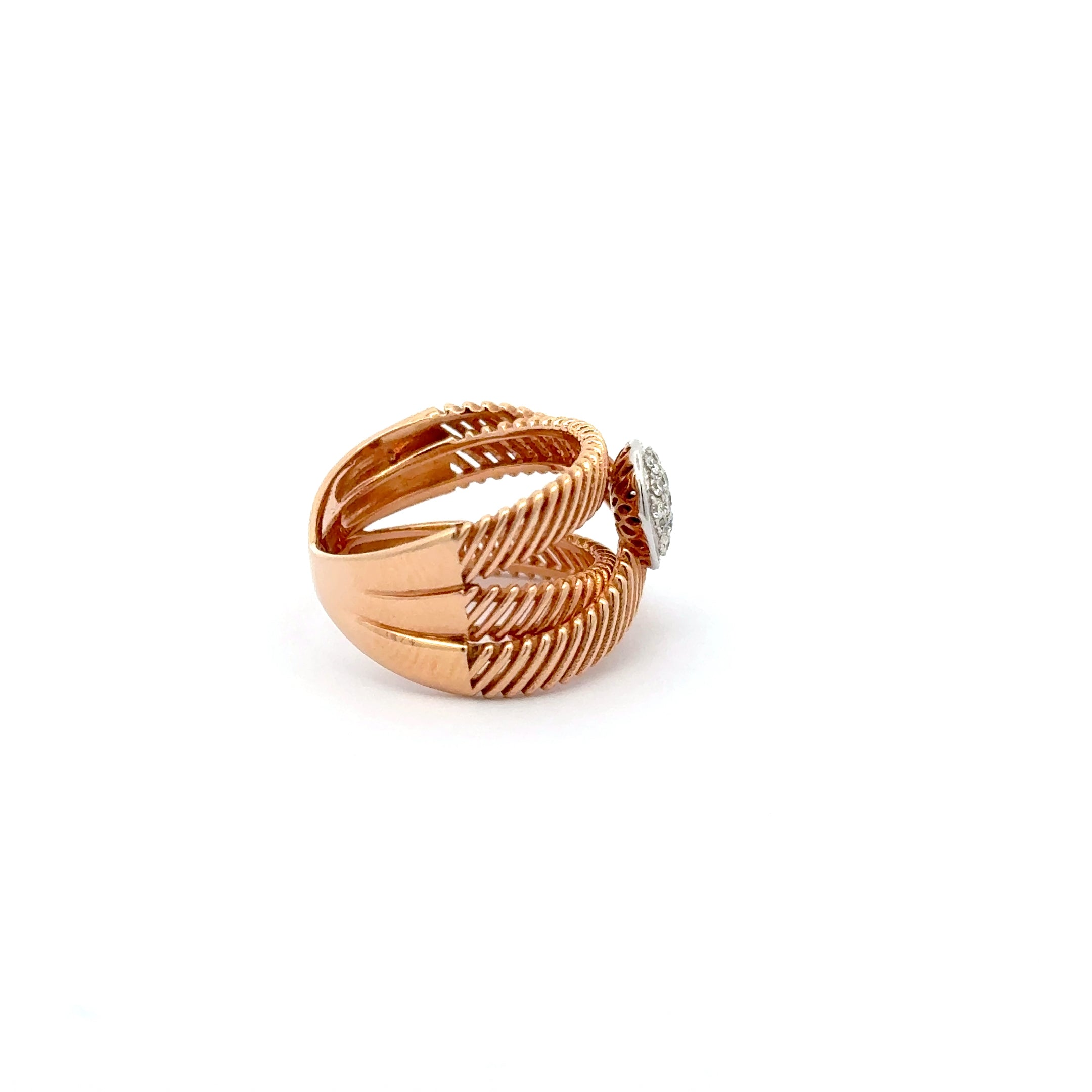 Rose Gold Ring with Round Cut Diamonds