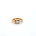 Rose Gold Multi-Stone Diamond Ring with Square Brilliant Cut Diamonds