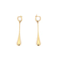 Yellow Gold Sleek Teardrop Dangle Earrings
