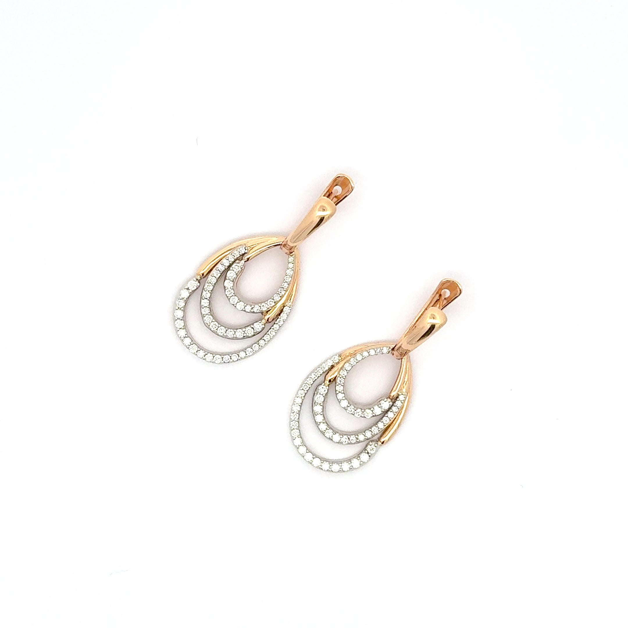 Rose Gold Diamond Drop Earrings