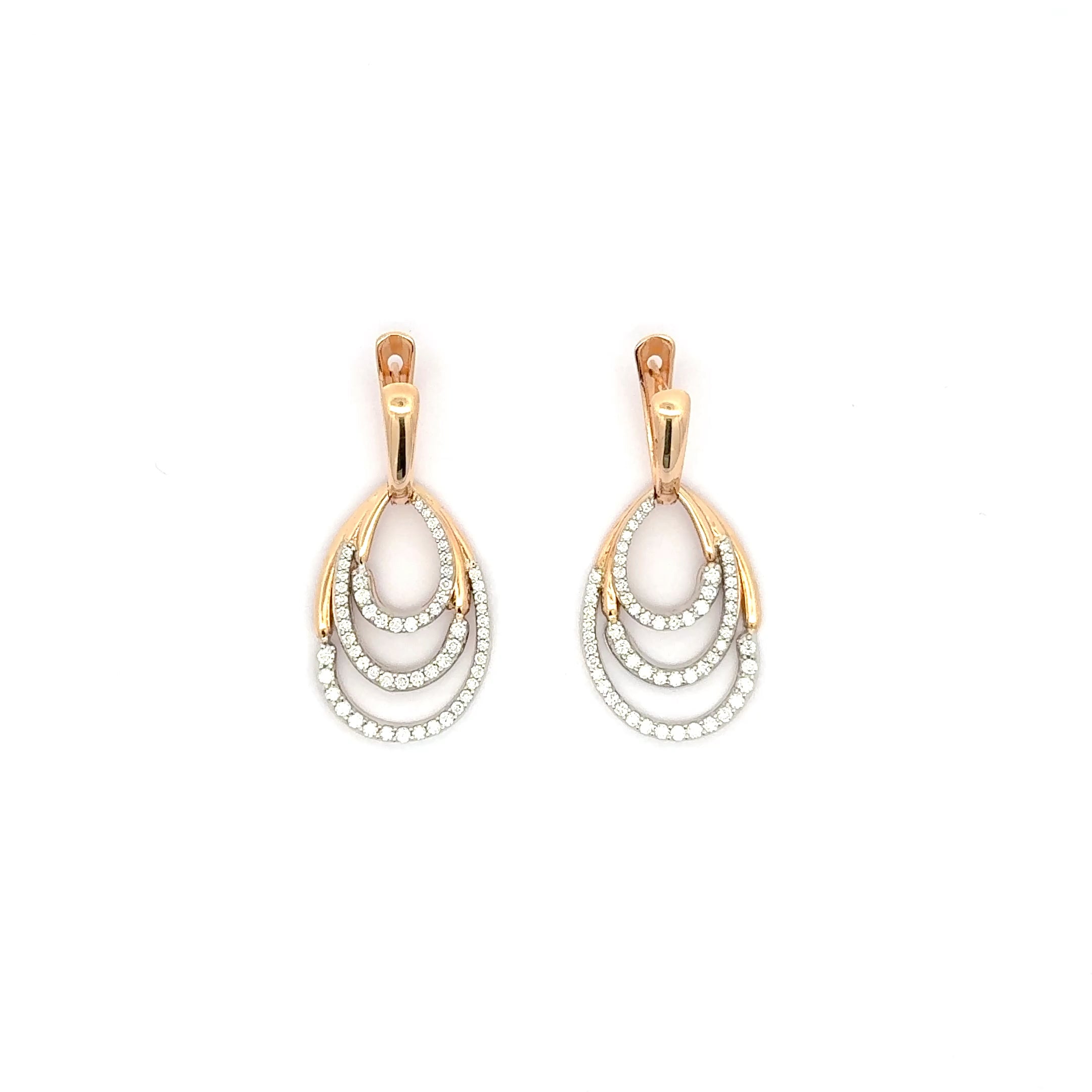 Rose Gold Diamond Drop Earrings
