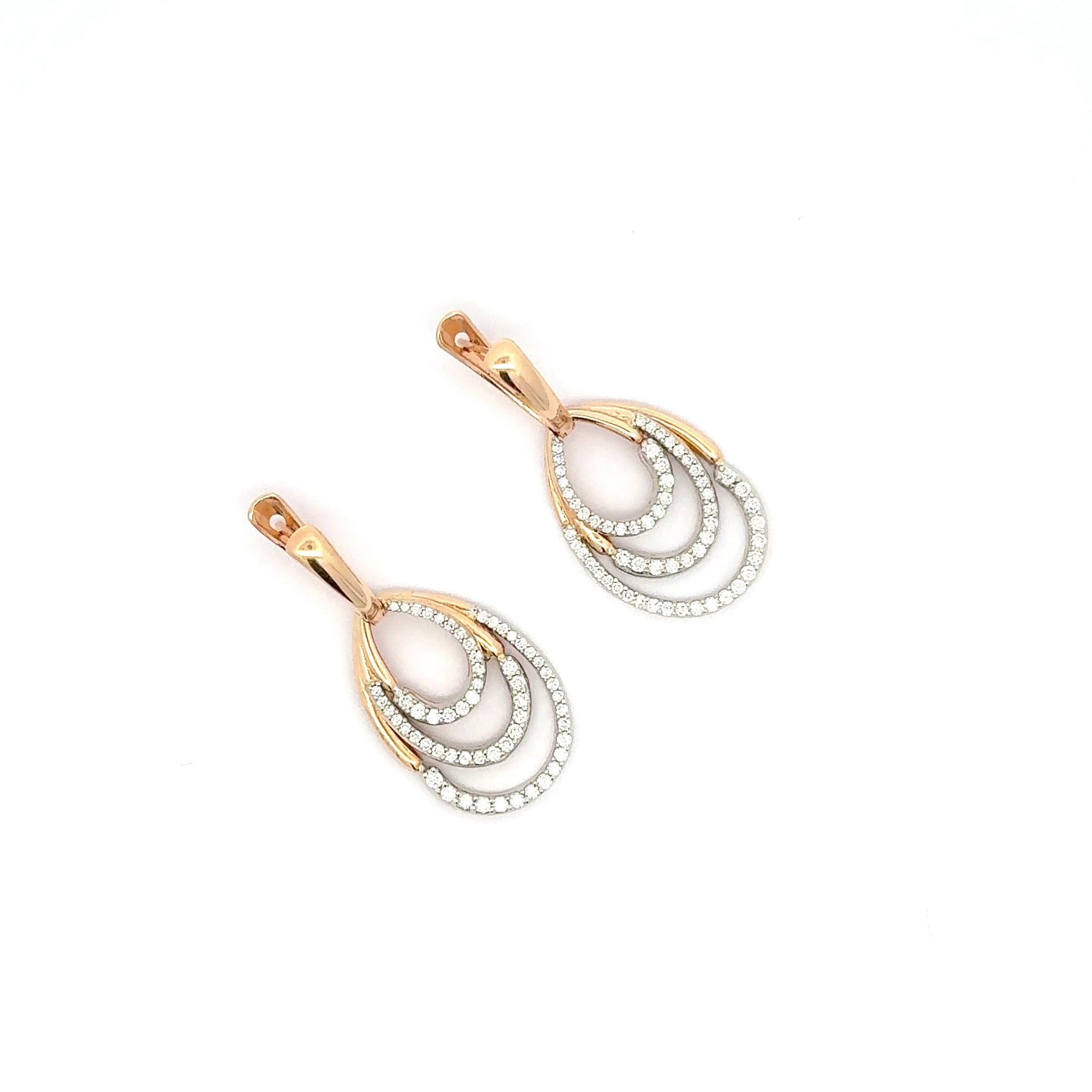 Rose Gold Diamond Drop Earrings