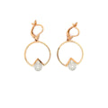 Rose Gold Dangle Earrings with Pear Cut Diamond