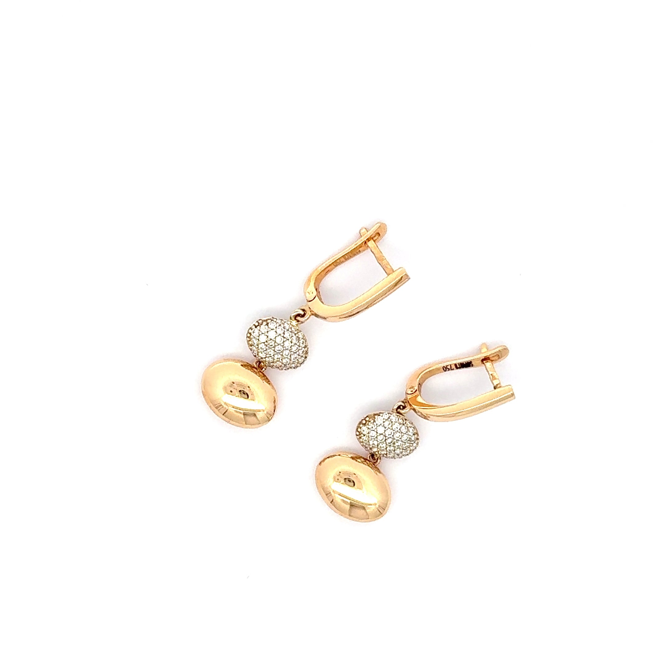 Rose Gold Diamond Drop Earrings