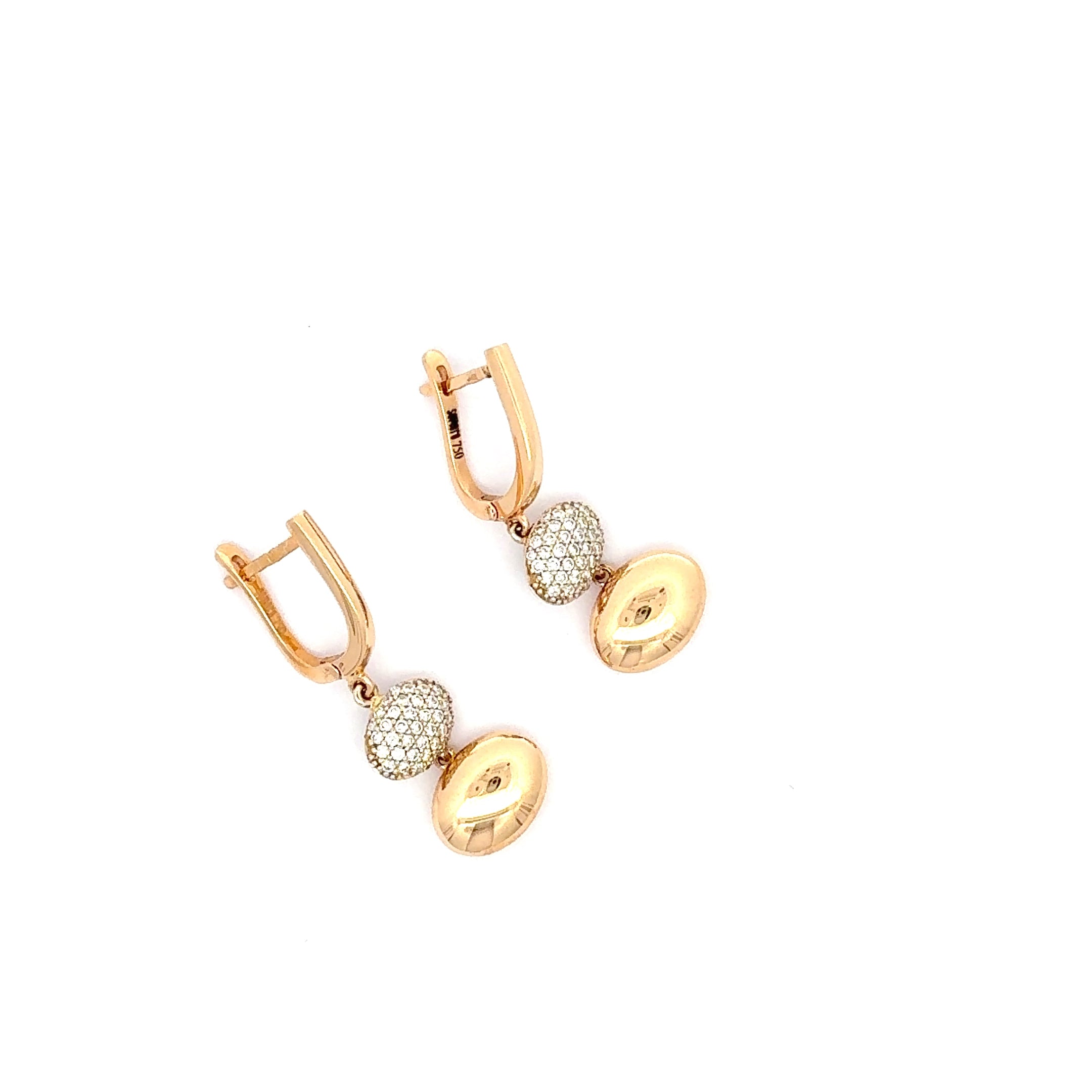 Rose Gold Diamond Drop Earrings
