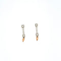 Rose Gold Dangle Earrings with Round Brilliant Diamonds