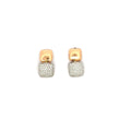 Rose Gold Stud Earrings with Cushion Cut Diamonds