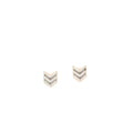 Yellow Gold Chevron Stud Earrings with Brilliant Cut Diamonds