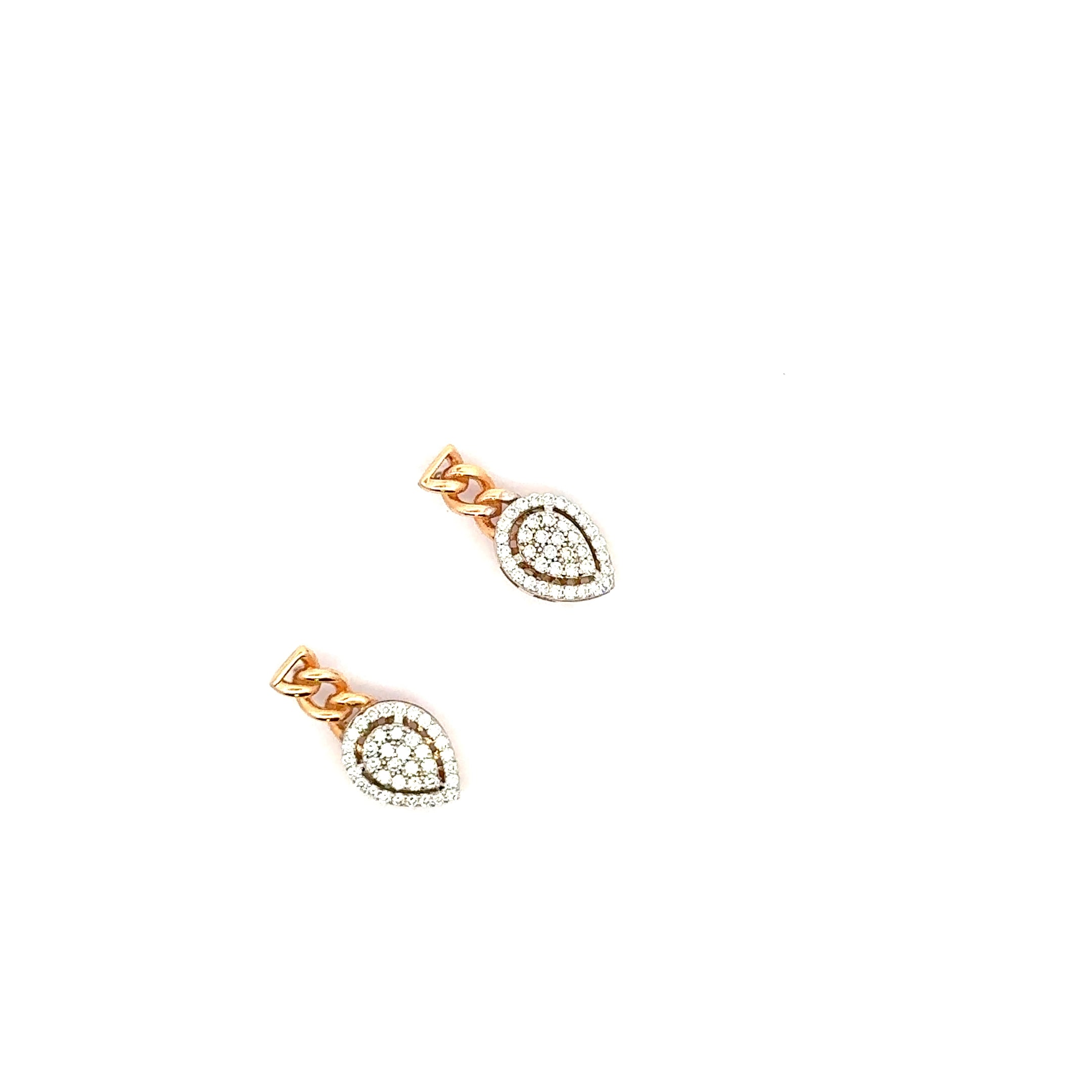 Rose Gold Diamond Pear Drop Earrings