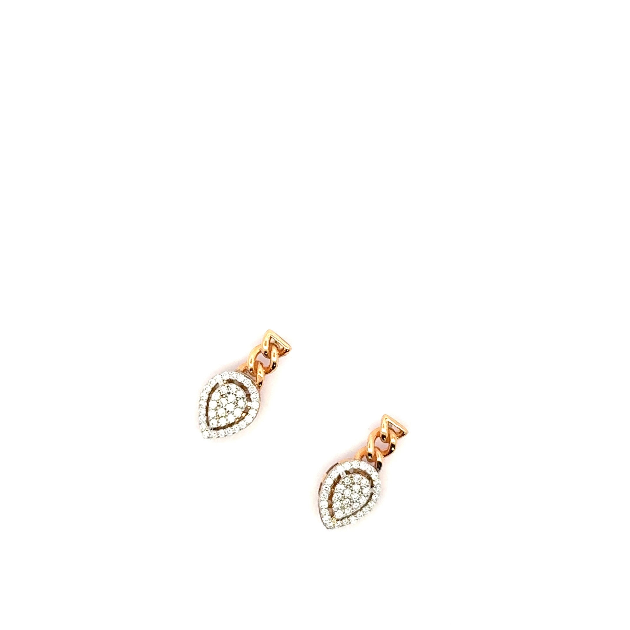 Rose Gold Diamond Pear Drop Earrings