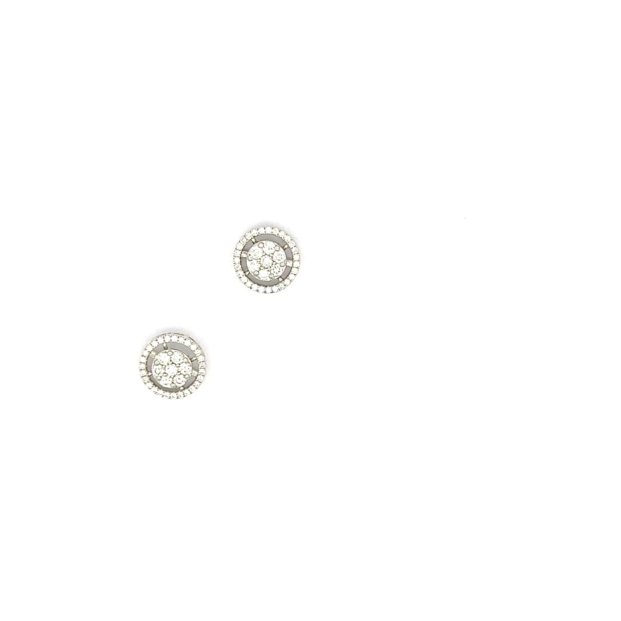 white gold Stud Earrings with Round Brilliant-Cut Diamonds