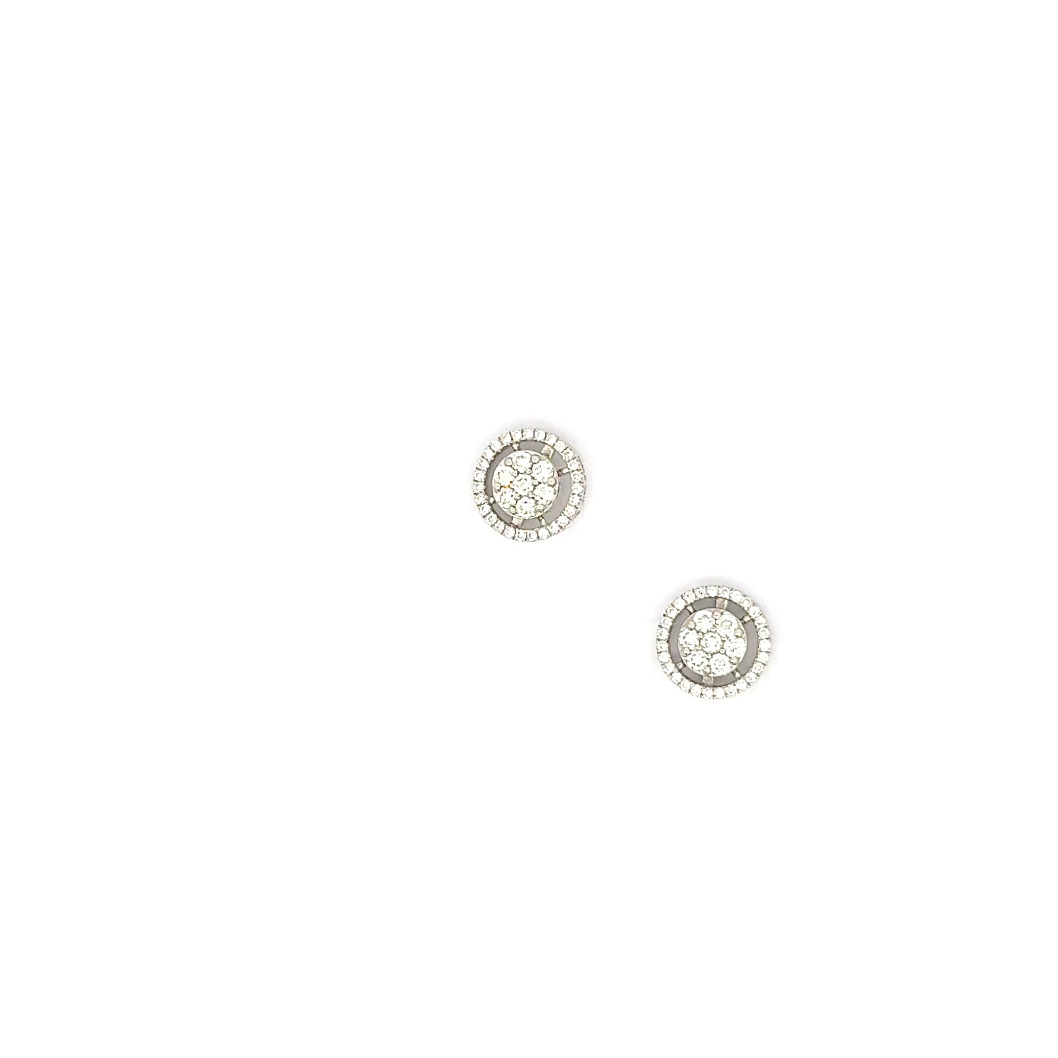 white gold Stud Earrings with Round Brilliant-Cut Diamonds
