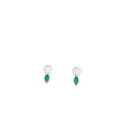 White Gold Stud Earrings with Marquise Emerald